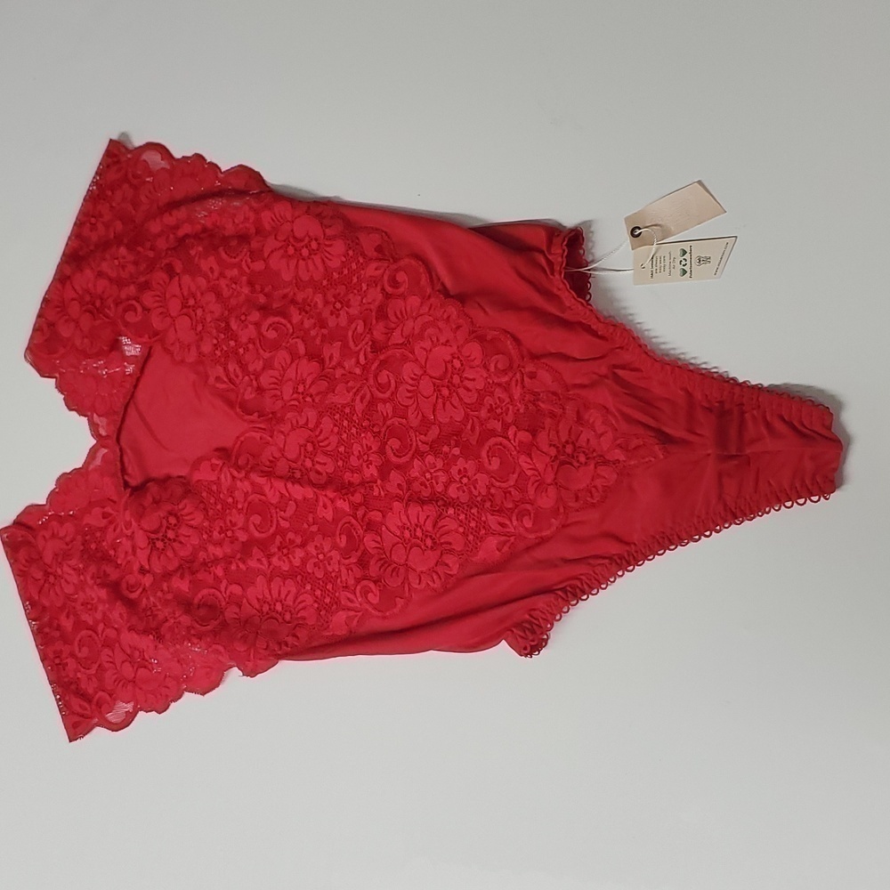 Revolve HAH | NWT Lady Like Lace Bodysuit in Rouge - Picture 5 of 6